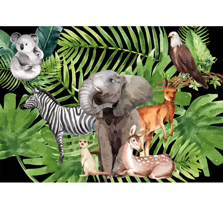 Fototapete kinderzimmer elefant und freunde - TenStickers
