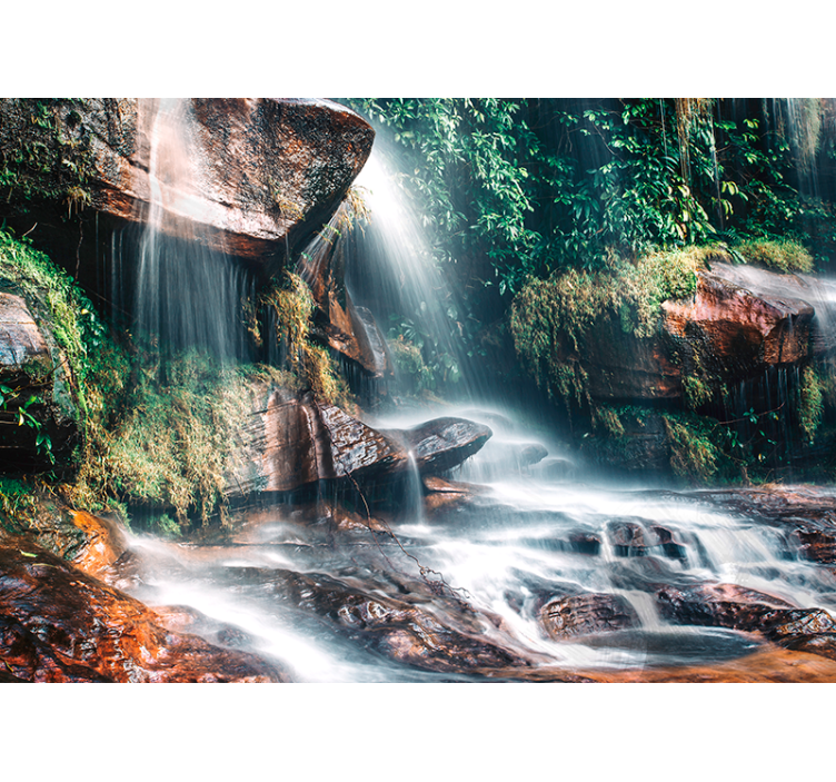 Fototapete Natur ruhige wasserfalllandschaft - TenStickers