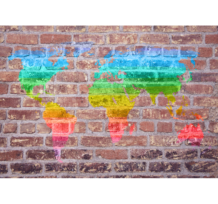 Fototapete weltkarte bunte geografische darstellung - TenStickers