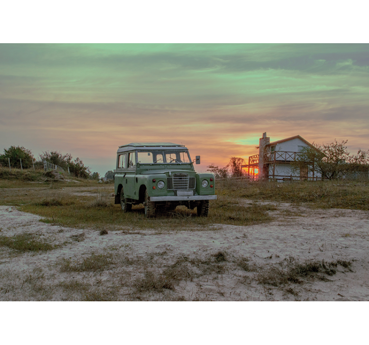 Fototapete Fahrzeuge grüner oldtimer - TenStickers