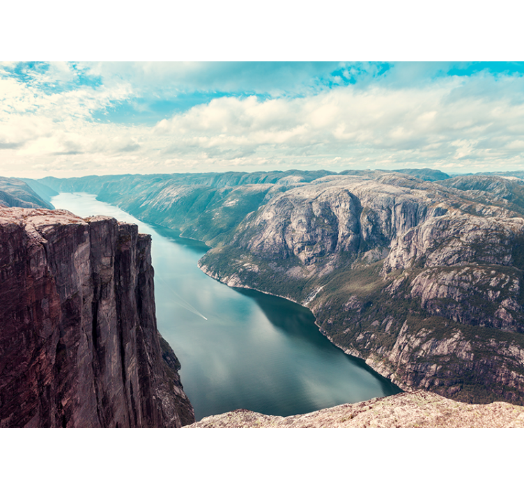 Fototapete landschaft große fjordperspektive - TenStickers
