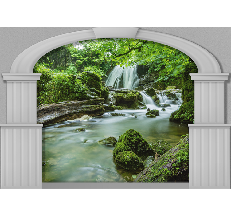 Fototapete natur sanfte wasserfall-szene - TenStickers