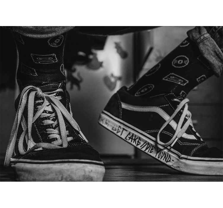 Fototapete Musik kassettenband socken - TenStickers