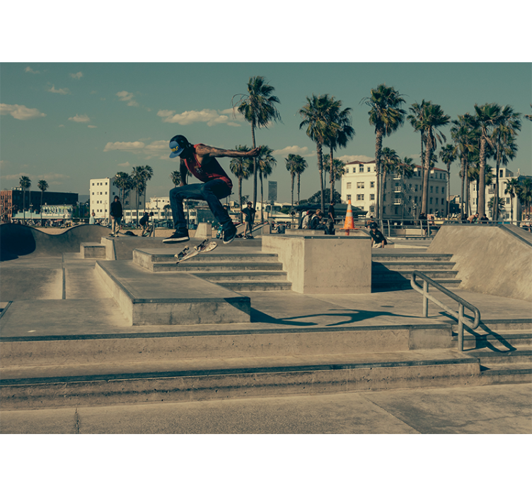 Fototapete graffiti skateboarder in aktion - TenStickers