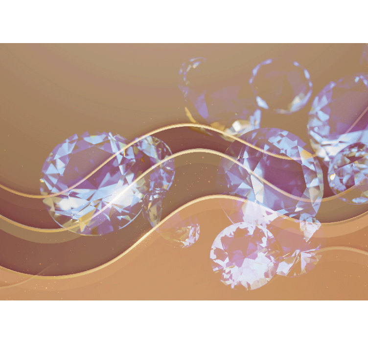 Fototapete abstrakt funkelnde kristallwellen - TenStickers