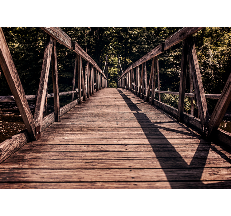 Fototapete landschaft holzbrücke weg - TenStickers