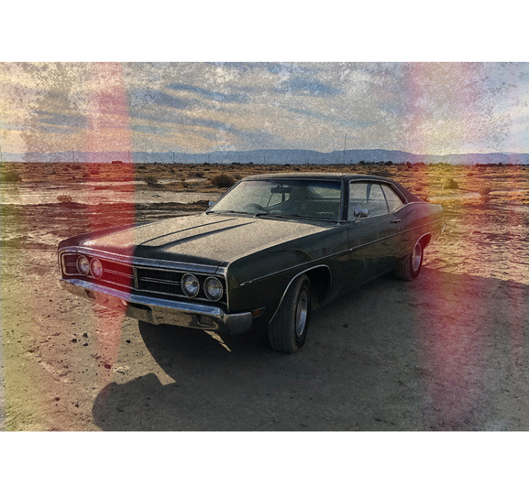 Fototapete Auto Oldtimer in der wüste - TenStickers