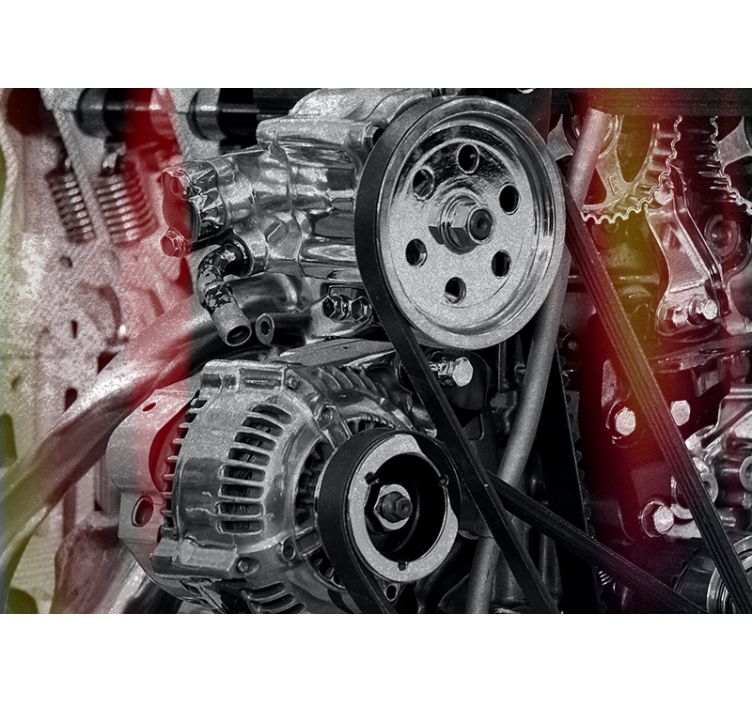 Fototapete fahrzeuge motorkomponenten nahaufnahme - TenStickers