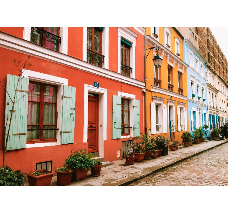 Fototapete Städte bunte pariser fassaden - TenStickers