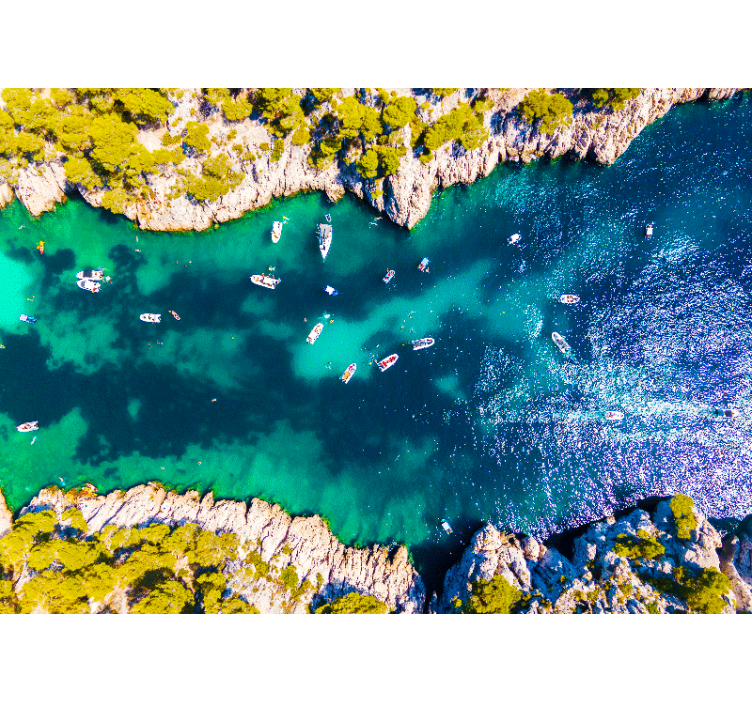 Fototapete Landschaft küstenansicht aus der luft - TenStickers