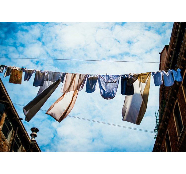 Fototapete Städte wäscheleine brise - TenStickers