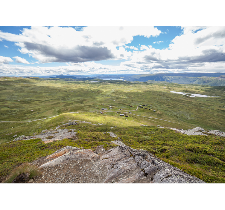 Fototapete landschaft bergige grünansicht - TenStickers