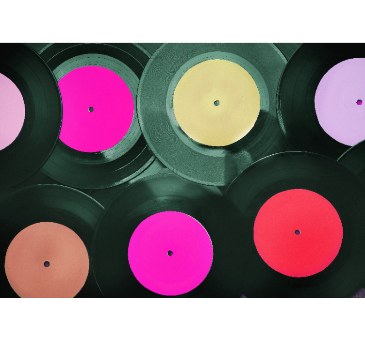 Fototapete musik vinylplatten cluster - TenStickers
