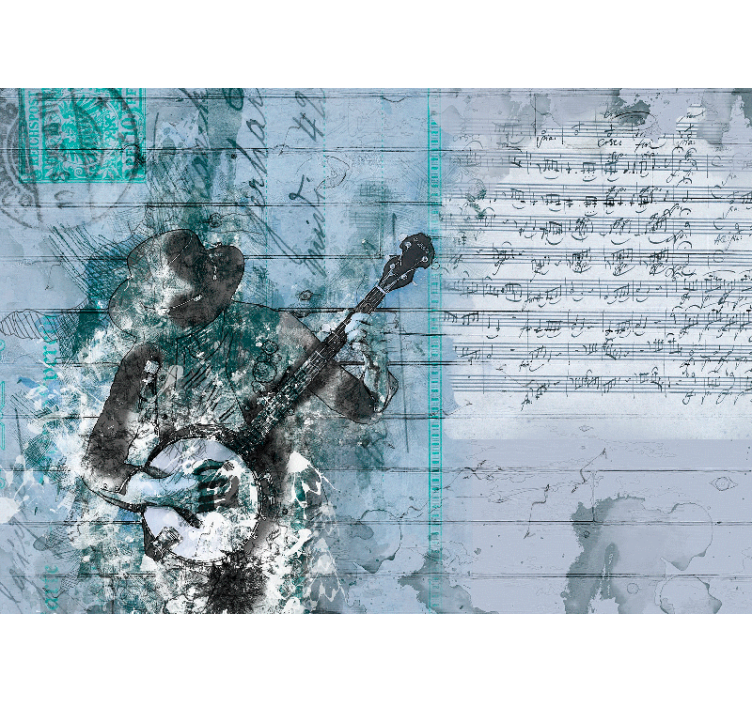 Fototapete musik musiker mit banjo - TenStickers