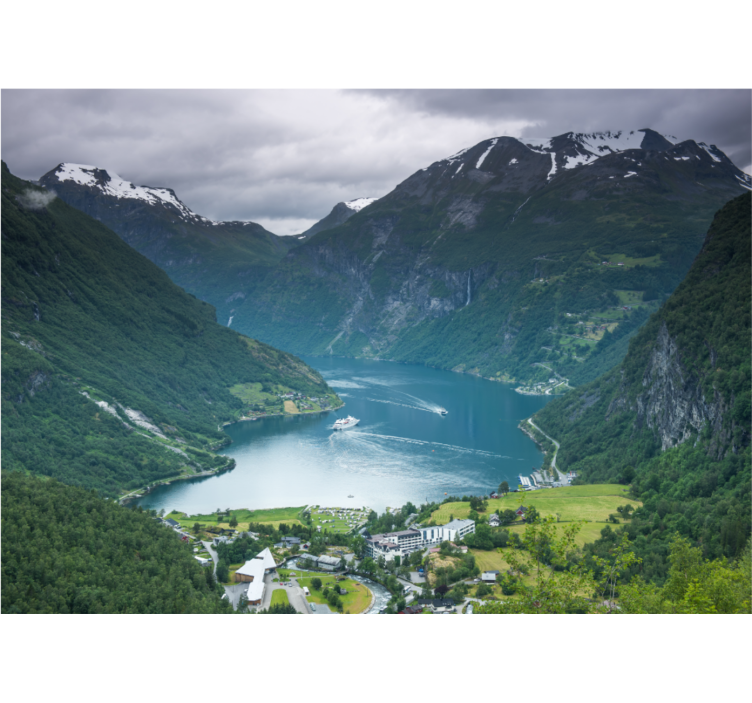 Fototapete landschaft mit atemberaubenden fjordblicken - TenStickers