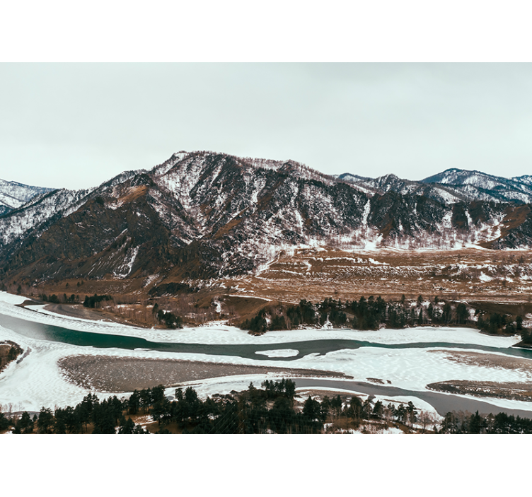 Fototapete landschaft bergfluss aussicht - TenStickers