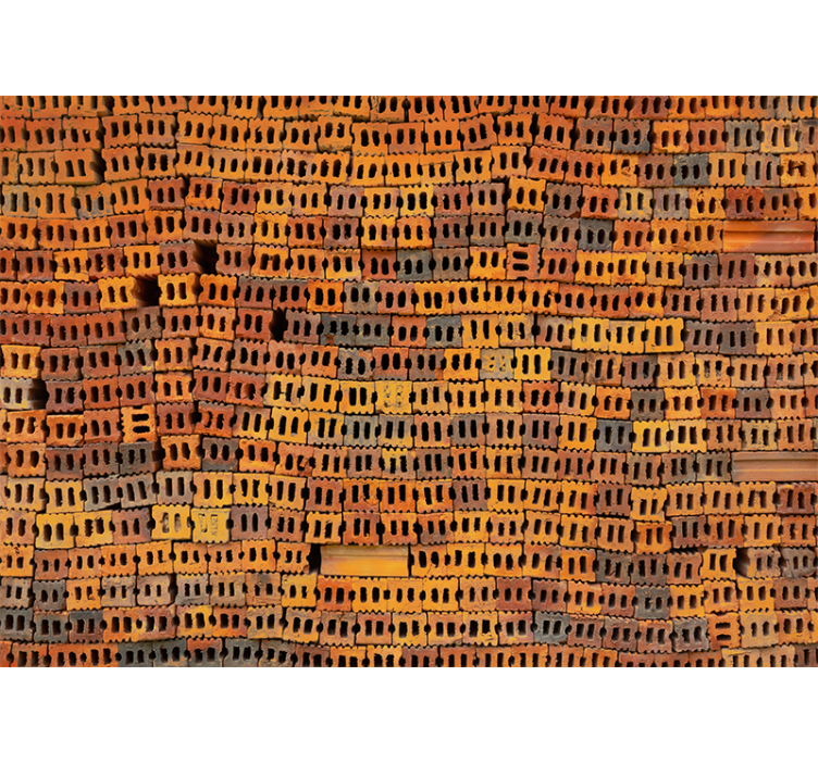 Fototapete ziegelwand im gestapelten mauerwerk muster - TenStickers