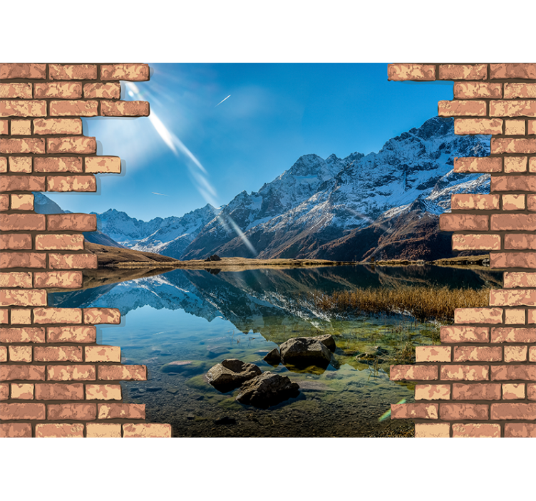 Fototapete landschaft berg und spiegelung - TenStickers