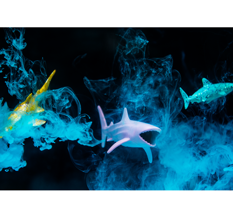 Fototapete tiere bunte haifischillustration - TenStickers