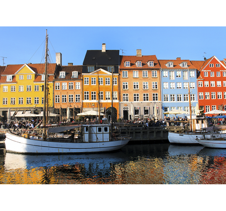 Fototapete städte lebendige seeuferwohnungen - TenStickers