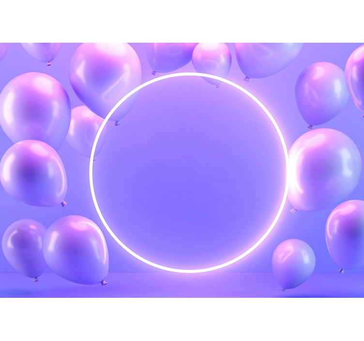 Fototapete liebe mit schwebenden ballons kreis - TenStickers