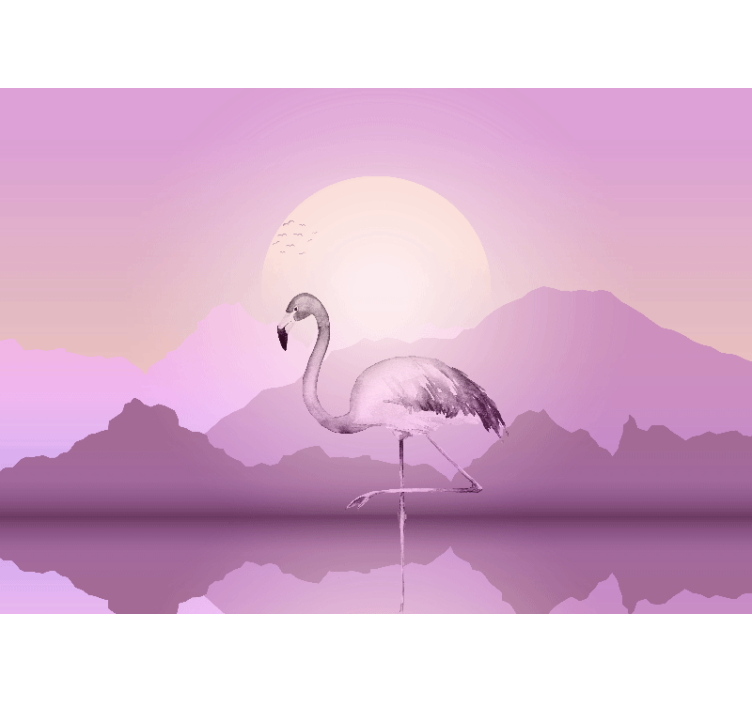 Fototapete tiere elegante flamingo silhouette - TenStickers