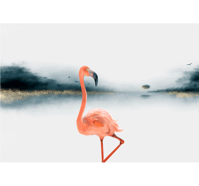 Fototapete tiere elegante flamingo pose - TenStickers