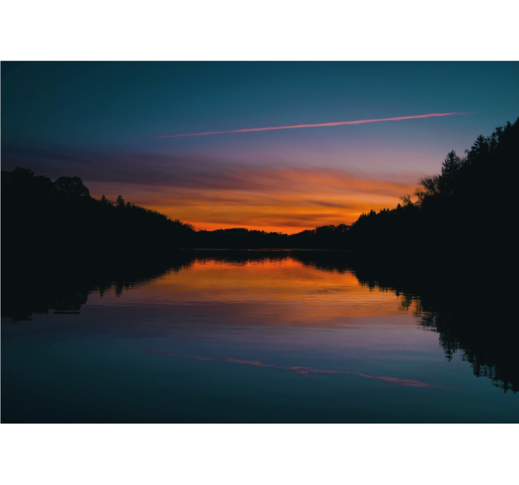 Fototapete landschaft ruhiger see sonnenuntergang - TenStickers