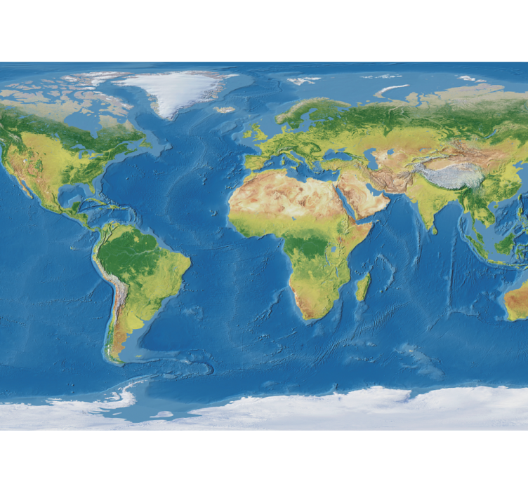 Fototapete weltkarte detaillierte weltkarte - TenStickers