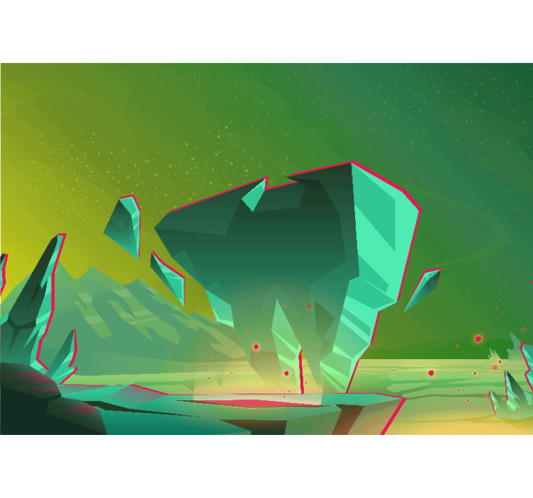 Fototapete abstrakt geometrische grüne formen - TenStickers