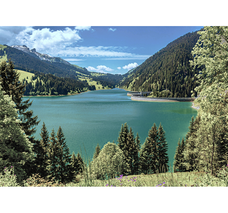 Fototapete landschaft ruhiger bergsee - TenStickers