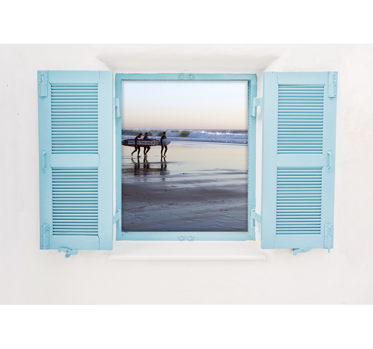 Fototapete städte surfszene am strand - TenStickers