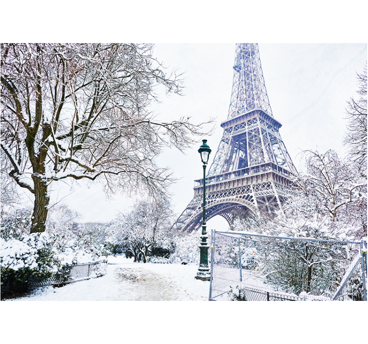 Fototapete paris eiffelturm im schnee - TenStickers
