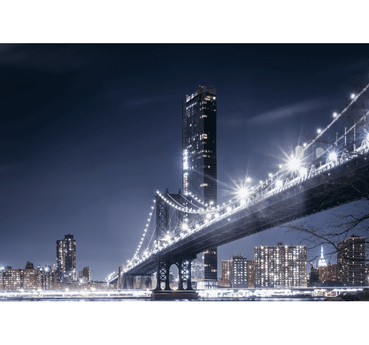Fototapete new york nachtsicht brooklyn bridge - TenStickers
