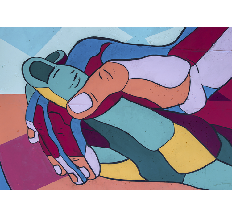 Fototapete liebe bunte handumarmung - TenStickers