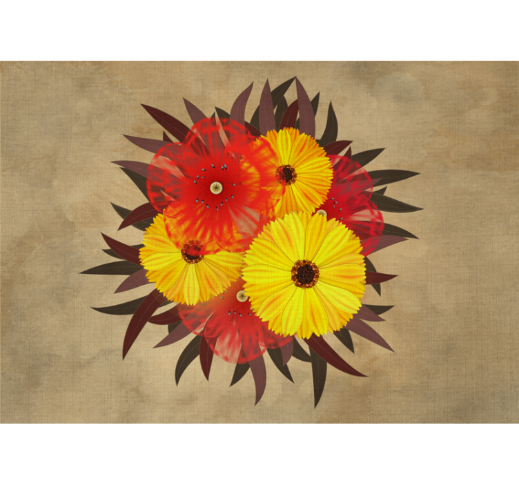 Fototapete blumen lebhaftes blumenarrangement - TenStickers