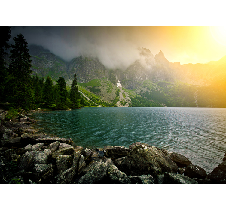 Fototapete landschaft gebirgssee aussicht - TenStickers