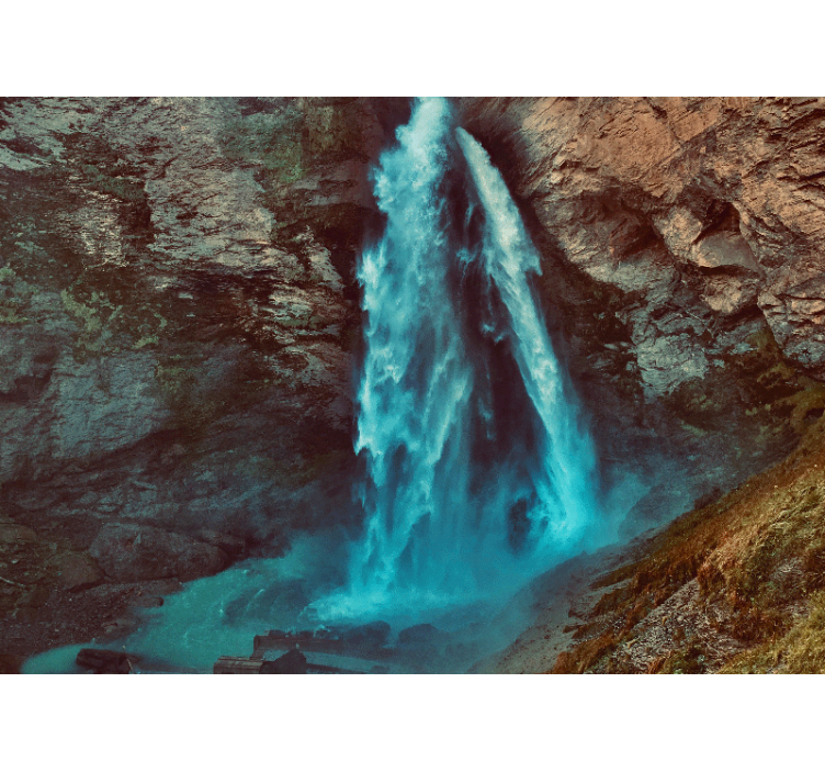 Fototapete berge mit grandioser wasserfall-perspektive - TenStickers
