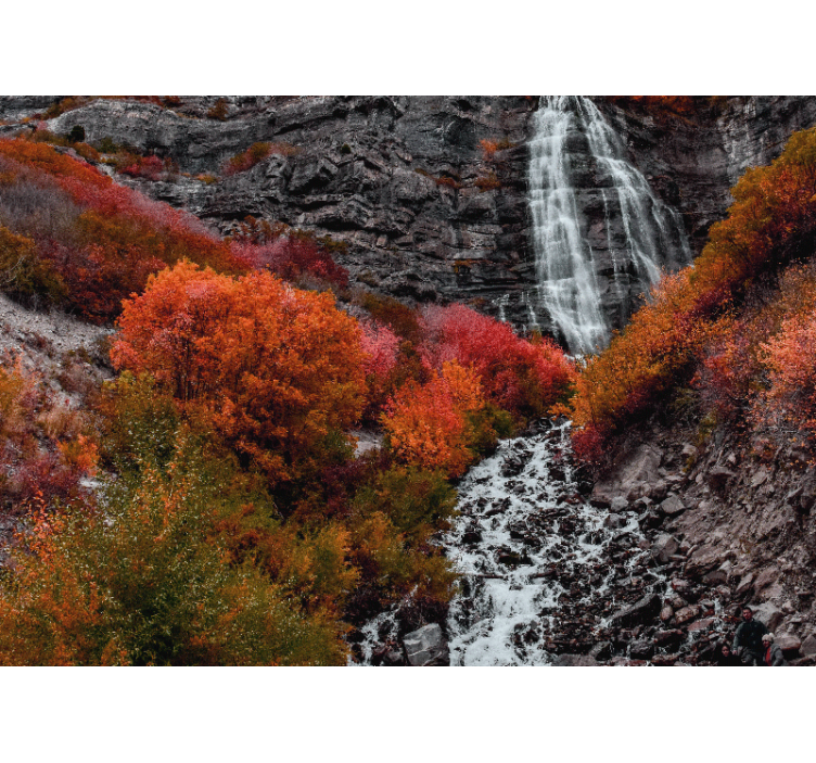 Fototapete wasserfall herbstszene - TenStickers