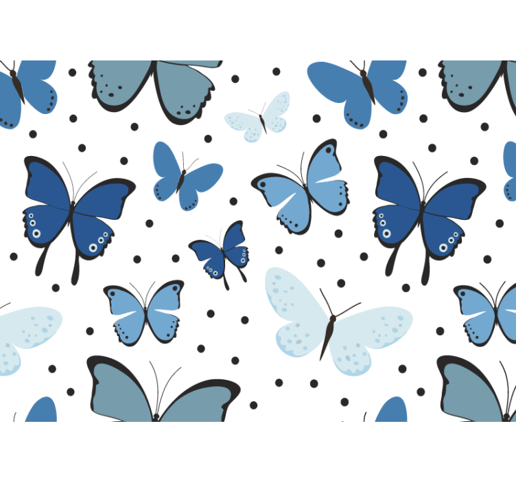 Fototapete kinderzimmer mit blauem schmetterlingsmuster - TenStickers