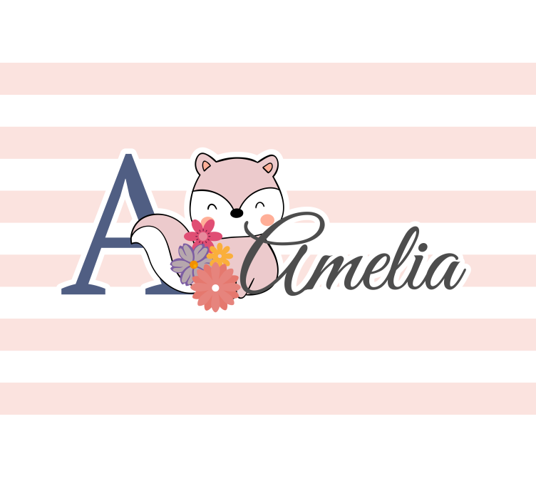 Fototapete kinderzimmer mit niedlichem fuchsdesign - TenStickers