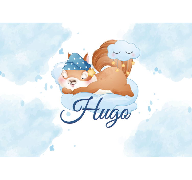 Fototapete babyzimmer schlafende eichhörnchen träume - TenStickers