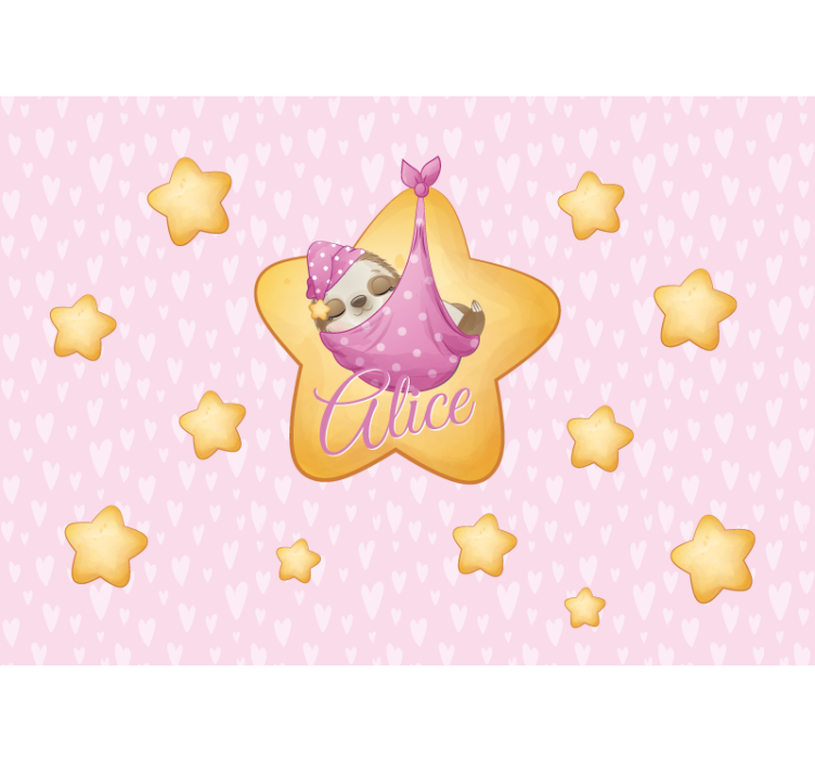 Fototapete babyzimmer faultier im sternenhimmel - TenStickers