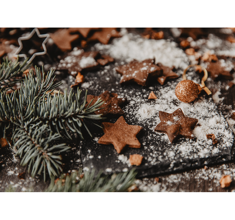 Fototapete weihnachten mit festlichen lebkuchensternen - TenStickers