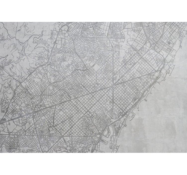 Fototapete städte detaillierte stadtkarte - TenStickers