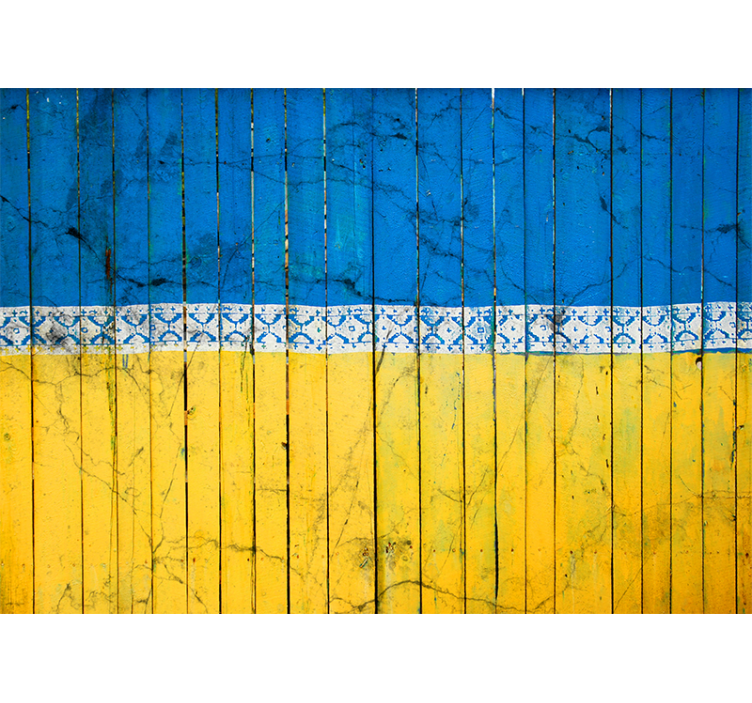 Fototapete städte mit holzplanken-muster - TenStickers