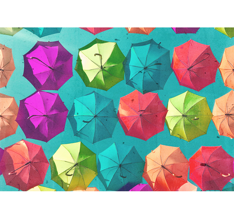 Fototapete graffiti mit buntem regenschirmdesign - TenStickers