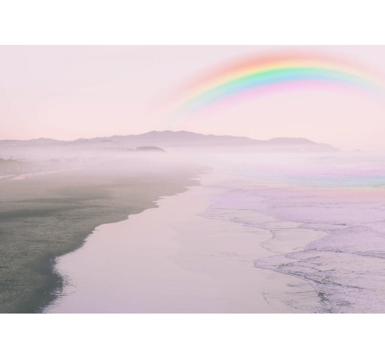 Fototapete natur ruhiger strand regenbogen - TenStickers