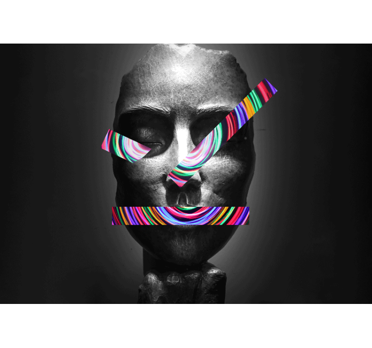 Fototapete kunst abstrakte gesichtsmerkmale - TenStickers