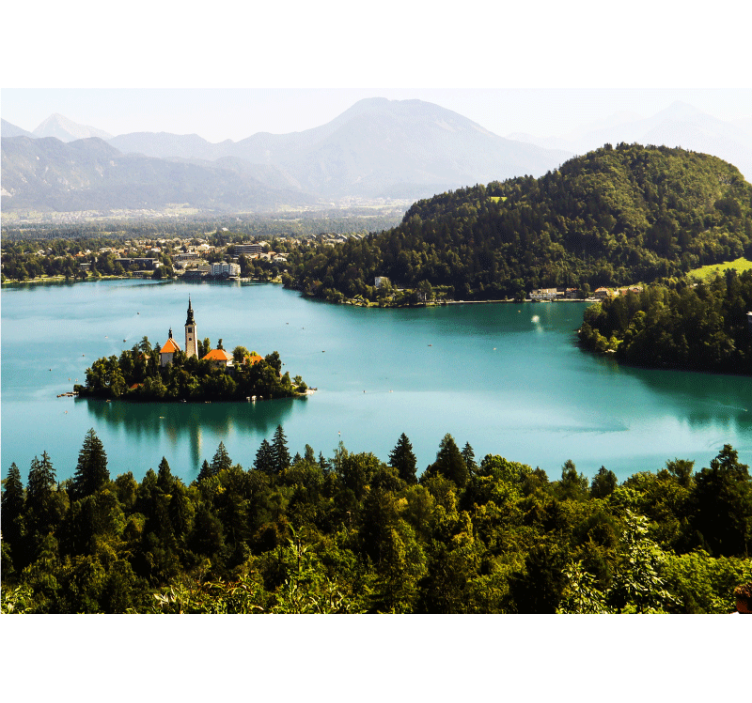 Fototapete landschaft bled insel am see - TenStickers